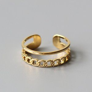 18K GOLD PLATED CHAIN RING